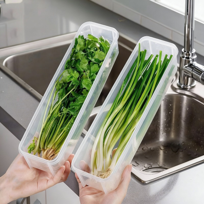 Kitchen Baking Tray Organizer - 1/2/4Pcs Green Onion Fresh-keeping Storage Box