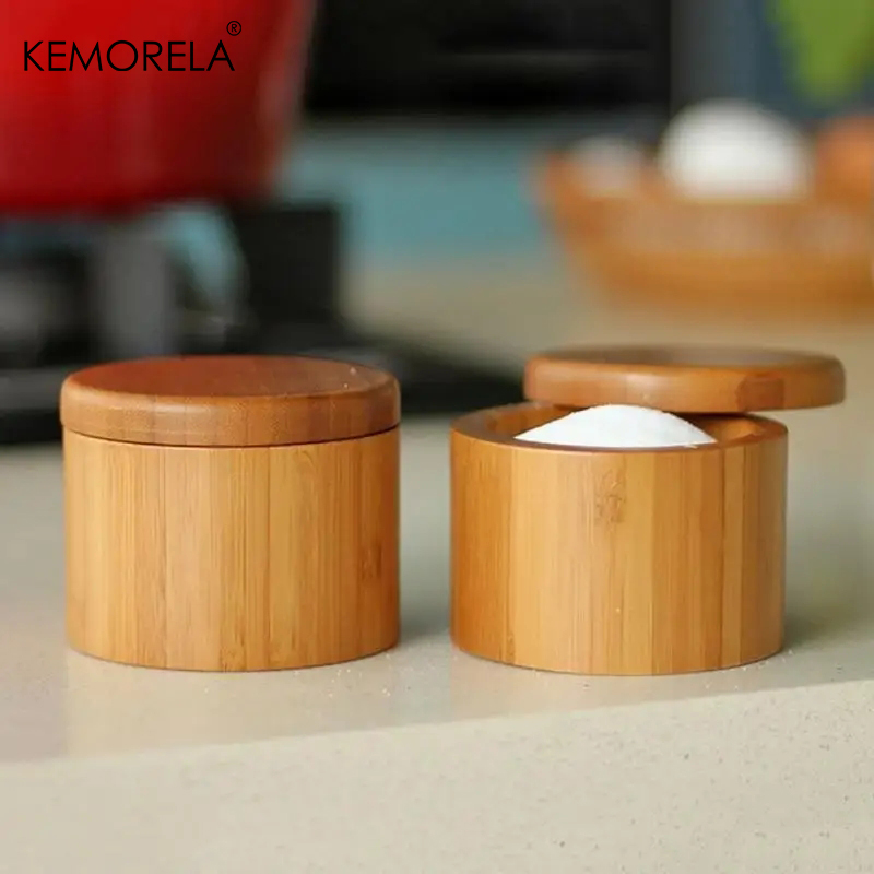 1PC Bamboo Wooden Salt Box wit - Kitchen Baking Tray Organizer ulasan dan harga