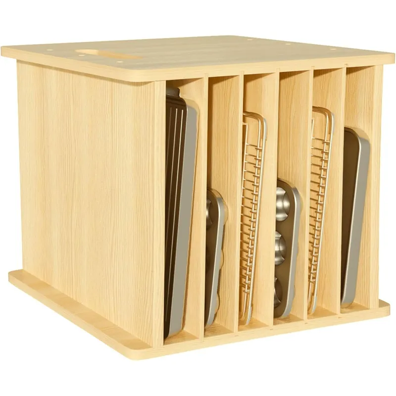 7 Tier Wooden Tray Dividers fo - Kitchen Cabinet Baking Organizer ulasan dan harga