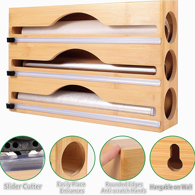 3 In 1 Bamboo Foil Cling Film  - Kitchen Baking Tray Organizer ulasan dan harga