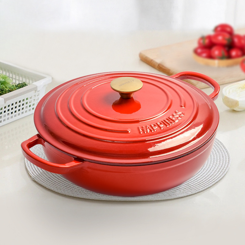 30cm Enamel Cast Iron Round Du - Bread Baking Kitchen Utensils ulasan dan harga