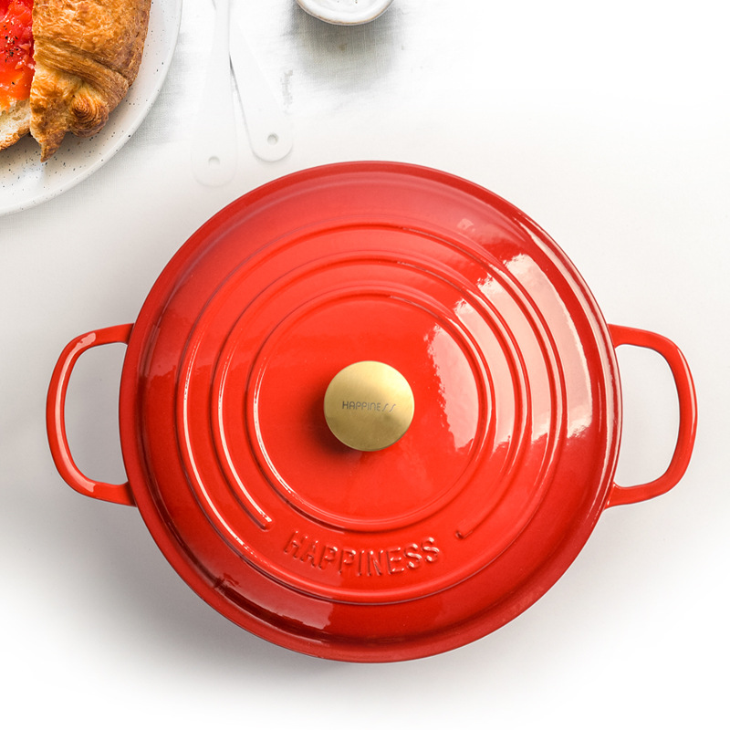 30cm Enamel Cast Iron Round Du - Bread Baking Kitchen Utensils ulasan dan harga