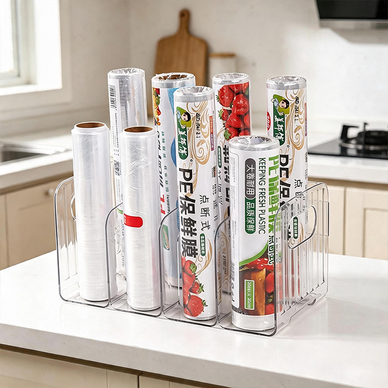 Clear Multi‑Slot Cabinet Stora - Kitchen Cabinet Baking Organizer ulasan dan harga