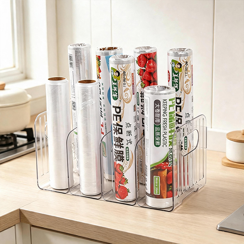 Clear Multi‑Slot Cabinet Stora - Kitchen Cabinet Baking Organizer ulasan dan harga