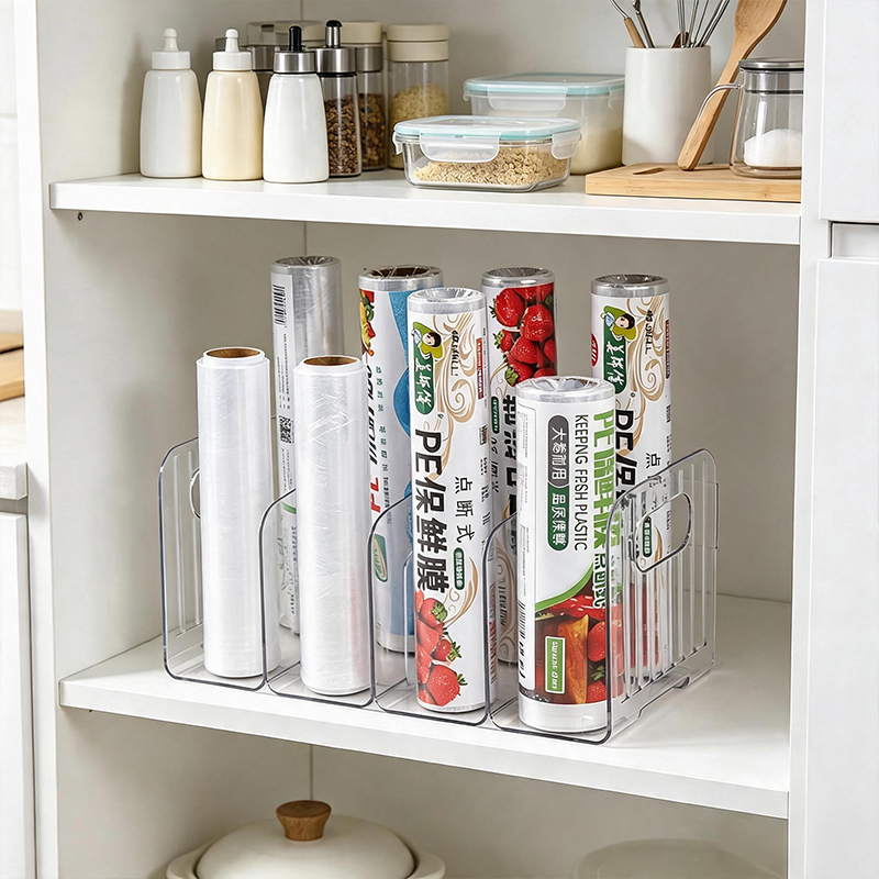 Clear Multi‑Slot Cabinet Stora - Kitchen Cabinet Baking Organizer ulasan dan harga