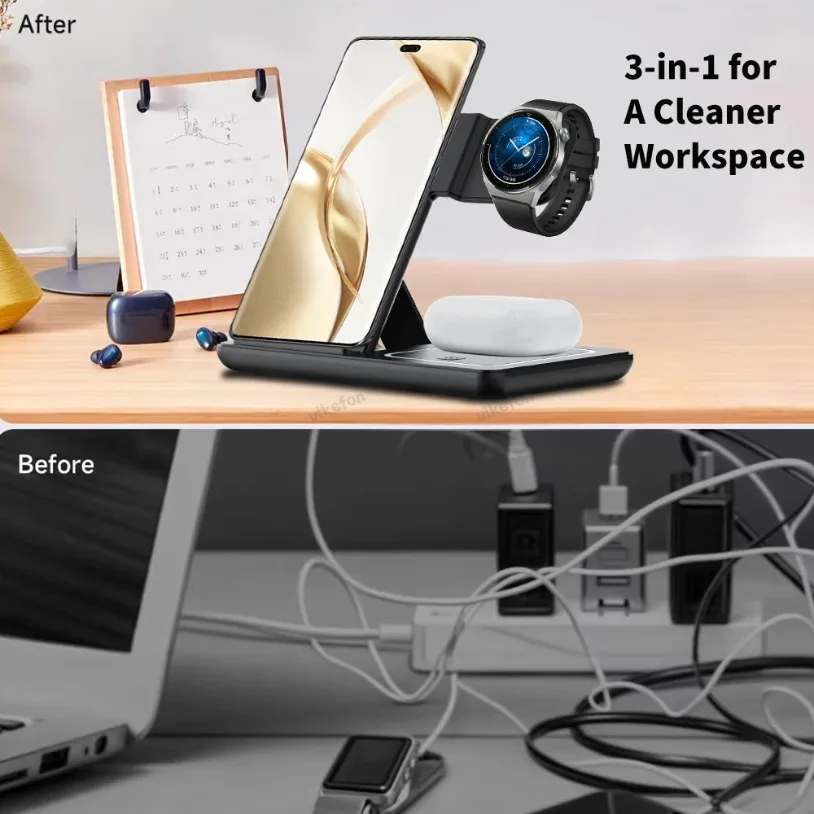 3 in 1 Foldable Wireless Charg - Cooling Rack Wire ulasan dan harga