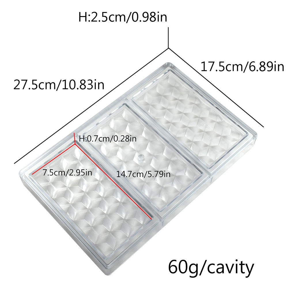 Hard Rhombus Grid Prism Chocol - Kitchen Baking Molds ulasan dan harga