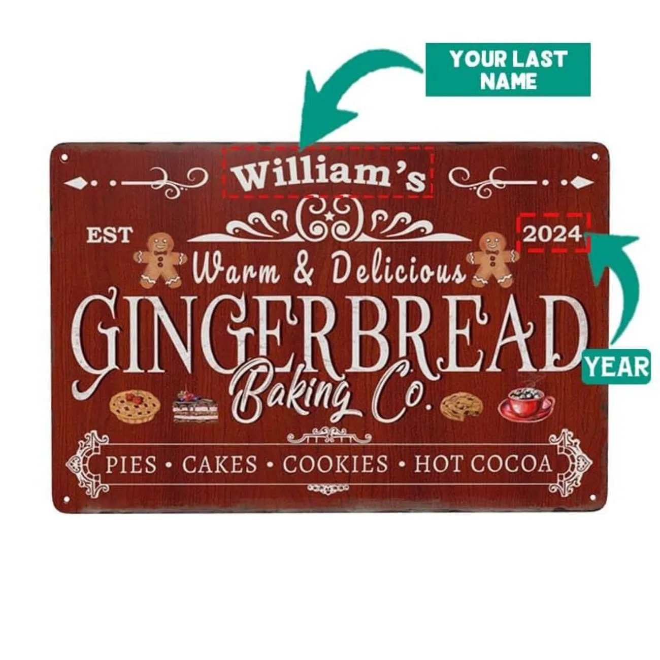 1pc Personalized Gingerbread B - Kitchen Baking ulasan dan harga
