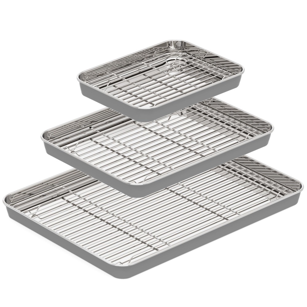 Stainless Steel Baking Sheet w - Cooling Rack Wire ulasan dan harga
